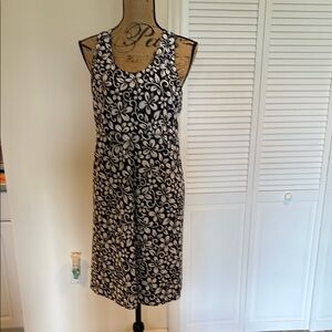 Elegant Black and White Floral Dress